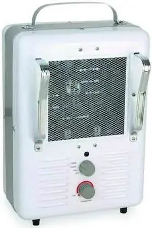 DAYTON 3VU33 Portable Electric Jobsite & Garage Heater, 120V, 1.3 kW/1.5 kW,