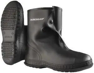 DUNLOP 8602000 Overboot, MId-Calf, Cleated Sole, Button Tab Closure, PVC Upper,