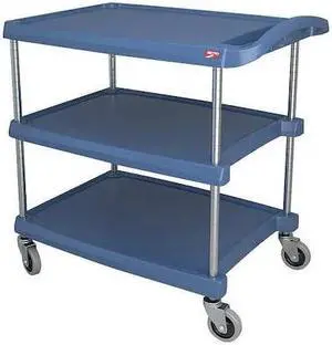 METRO MY2030-34BU Utility Cart with Antimicrobial Lipped Plastic Shelves,
