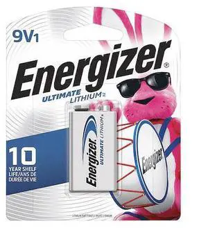 ENERGIZER L522BP Ultimate Lithium, 9V Lithium Battery, 9V DC ENERGIZER L522BP Ultimate Lithium, 9V Lithium Battery, 9V DC