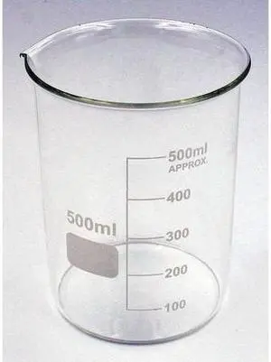 ZORO SELECT 5YGZ4 Beaker,Low Form,Glass,500mL,PK6 (Formerly Lab Safety Supply)