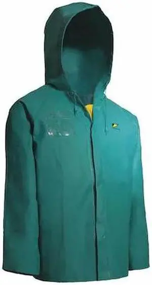 ONGUARD 7103400 Chemtex Rain Jacket,Attchd Hood,Green,2XL