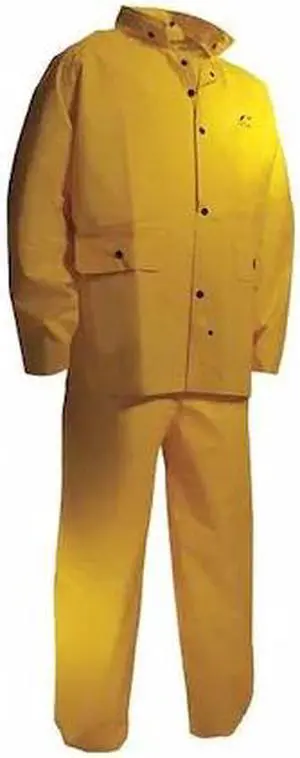 ONGUARD 7801800 Flame Resistant 2 Piece Rain Suit, Nylon, PVC, PVC Scrim, 0.3