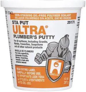 OATEY 25171 Plumber's Putty, 14 oz Container Size, Tub, Sta Put, Beige