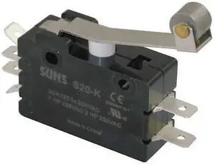 ZORO SELECT 5JEH8 Snap Action Switch, Hinge Roller, Lever Actuator, DPDT, 20 A