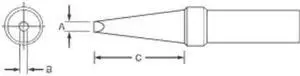WELLER ETAA Soldering Tip, flat, 1.6 mm, For Use With 1UNE4