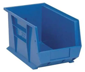QUANTUM STORAGE SYSTEMS QUS242BL Blue Hang and Stack Bin, 13-5/8"L x 8-1/4"W x QUANTUM STORAGE SYSTEMS QUS242BL Blue Hang and Stack Bin, 13-5/8"L x 8-1/4"W x