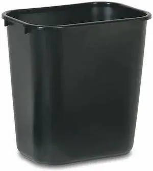 RUBBERMAID FG295600BLA 7 gal. LLDPE Rectangular Wastebasket, Black