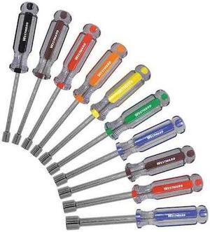 WESTWARD 401L16 Nut Driver Set,10 pcs,Solid Round,Metri