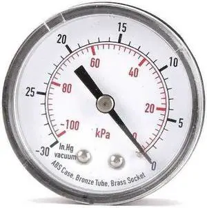 ZORO SELECT 4FMC1 Vacuum Gauge,Test,2 In