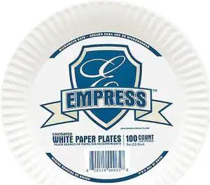 ZORO SELECT E30300 Paper, Plate, Round, 9", White, PK1200
