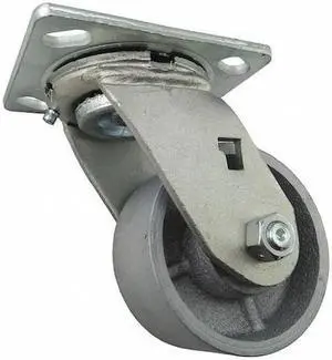 ZORO SELECT 1NWH9 Swivl Plate Caster,Cast Iron,4 in,700 lb