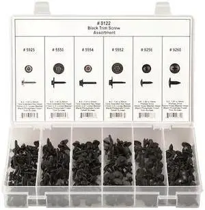 ZORO SELECT 8122 Screw Assortment, M4; M6 x Black Phosphate Finish, Steel, Hex