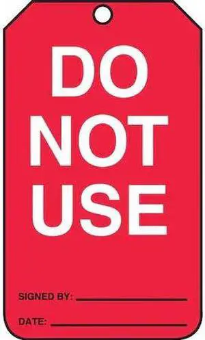 ACCUFORM MGT219CTP Safety Tag, Status Alert, Cardstock, 5 3/4 in H x 3 1/4 in