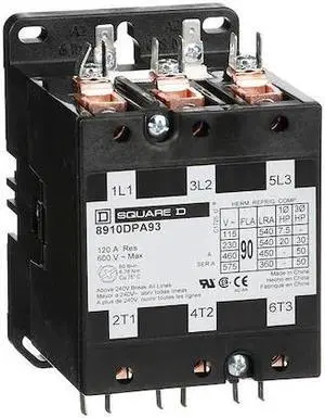 SQUARE D 8910DPA93V09 208/240VAC Non-Reversing Definite Purpose Contactor 3P