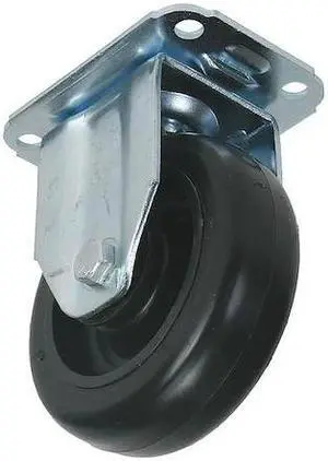 ZORO SELECT 4X696 Rigid Plate Caster,Polyolfin,3 in,176 lb