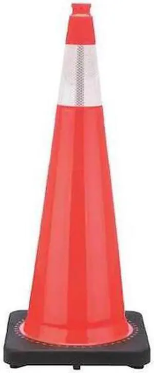 ZORO SELECT RS90055CT3M6 Traffic Cone, PVC, High-Intensity Prismatic, 36 in