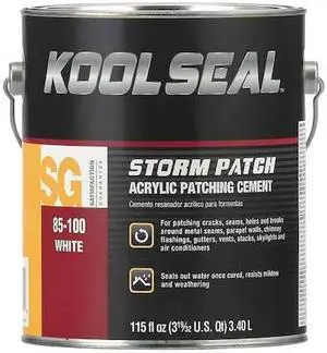 KOOL SEAL KS0085100-16 Acrylic Patching Cement, 115 oz, Can, White, Storm Patch