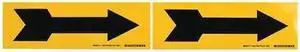 BRADY 76507 Pipe Marker,Arrow - Single,Yel,3 to 6 In