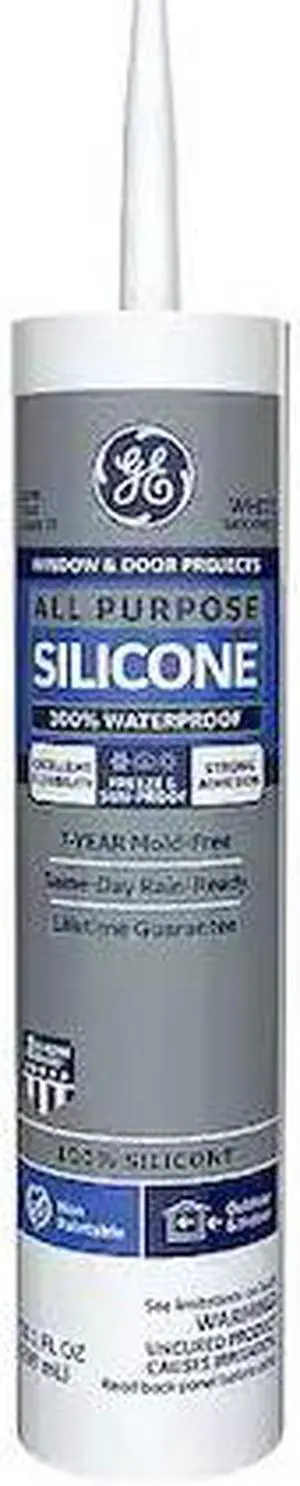 GE 2749483 Silicone Sealant, All Purpose Silicone, 10 oz, Cartridge, White