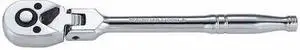WESTWARD 440G10 1/4" Drive 72 Geared Teeth Pear Head Style Hand Ratchet, 7-1/4"