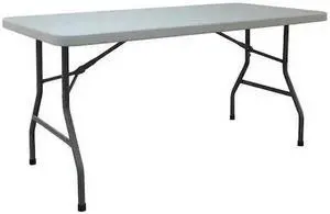 ZORO SELECT 4GE25 Rectangle Folding Table, 30" W, 60" L, 29" H, Blow Molded