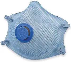 MOLDEX 2500N95 Disposable Respirator, N95, Nuisance Acid Gas, Molded, Dual,