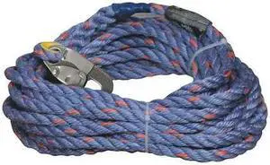 HONEYWELL MILLER 300L-Z7/150FTBL Vertical Lifeline, 150 ft, Blue, Gray
