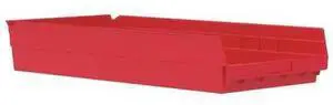 AKRO-MILS 30174RED Shelf Storage Bin, Plastic, Red, 4 in H, 11 1/8 in W, 23 5/8 AKRO-MILS 30174RED Shelf Storage Bin, Plastic, Red, 4 in H, 11 1/8 in W, 23 5/8