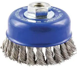 ZORO SELECT 66254442954 Cup Brush, Wire 0.020" dia., SS, Max. RPM: 9, 000 RPM ZORO SELECT 66254442954 Cup Brush, Wire 0.020" dia., SS, Max. RPM: 9, 000 RPM