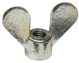 ZORO SELECT 0-CD-788A87- Wing Nut, 1/4"-20, Steel, Zinc Plated, 1.375 in Ht,