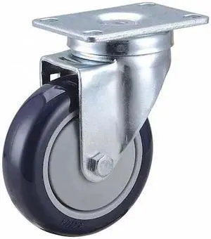 ZORO SELECT 49H613 Swivel Plate Caster,4 in Dia,300 lb,Blue