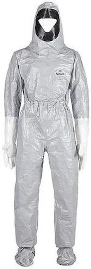 DUPONT TF611TGY4X000111 Chemical Resistant Coverall, Hooded, 4XL, Tychem(R)