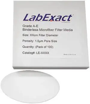LABEXACT 12K877 Filter Membrane,Pore 1.0um,4.25cm,PK100