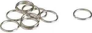 BRADY 58973 Split Key Ring, Metal, Gray, 10 PK