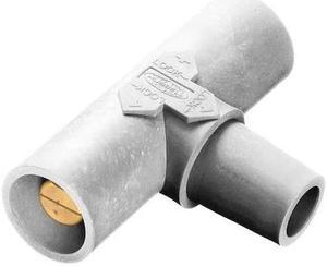HUBBELL WIRING DEVICE-KELLEMS HBLPTW Paralleling Tee,Wht,Female-Male-Male