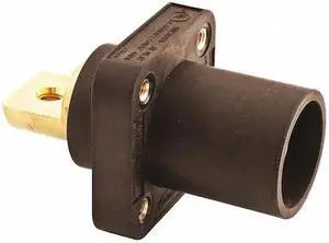 HUBBELL WIRING DEVICE-KELLEMS HBLMRBBN Receptacle, Brwn, Male, Double Set Screw