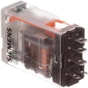 SIEMENS 3TX7110-5JB03 Plug-In Relay, 12V DC Coil Volts, Square, 5 Pin, SPDT