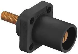 HUBBELL WIRING DEVICE-KELLEMS HBLMRSCBN Receptacle,Brwn,Taper Nose,Male,Stud