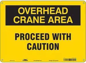 CONDOR 479J13 Safety Sign, 10 in Height, 14 in Width, Aluminum, Horizontal