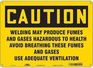 CONDOR 473W44 Safety Sign, 10 in Height, 14 in Width, Aluminum, Horizontal