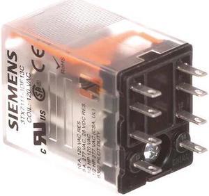 SIEMENS 3TX7111-3DF13C Plug-In Relay, 120V AC Coil Volts, Square, 8 Pin, DPDT