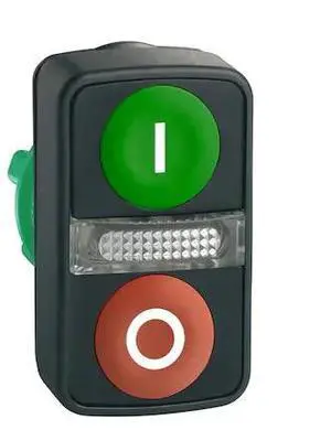 Pushbutton Operator, Flush, I, 0 Green, Red