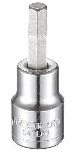WESTWARD 54TL60 6 mm Tip, Socket Bit Metric 3/8 in Drive