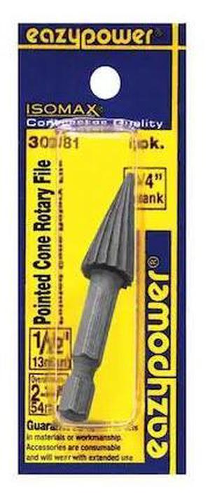 ZORO SELECT 30081 Pointed Cone Rotary File,1/2 in.,1 pcs.