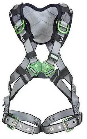 MSA SAFETY 10194937 V-FIT Full Body Harness, M, 400 lb., Quick-Connect Chest/