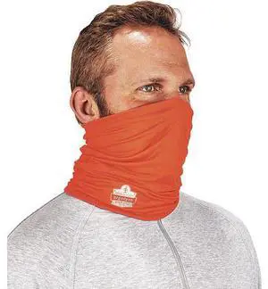 ERGODYNE 6487 Neck Wrap, Polyester/Spandex, Orange, Universal