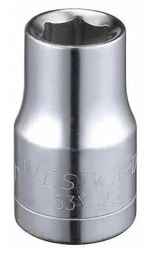 WESTWARD 53YU23 WESTWARD 1/2 in Drive, 11mm Hex Metric, Socket, 6 Points,