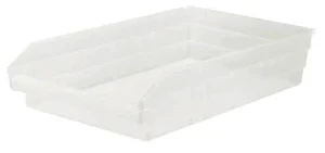 QUANTUM STORAGE SYSTEMS QSB110CL Clear Shelf Bin, 17-7/8"L x 11-1/8"W x 4"H QUANTUM STORAGE SYSTEMS QSB110CL Clear Shelf Bin, 17-7/8"L x 11-1/8"W x 4"H