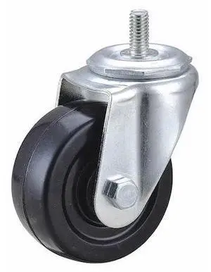 ZORO SELECT 1G010 Swivel Stem Caster,Rubber,3 in.,175 lb.
